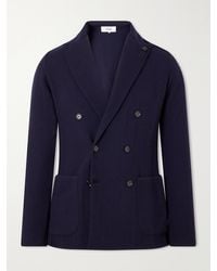 Lardini - Double-Breasted Knitted Virgin Wool Blazer - Lyst