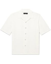 Rag & Bone - Avery Camp-Collar Honeycomb-Knit Cotton-Blend Terry Shirt - Lyst