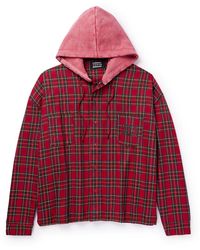 Liberal Youth Ministry - Logo-print Jersey-trimmed Checked Twill Hoodie - Lyst