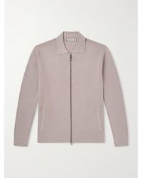Canali - Cotton And Modal-blend Zip-up Cardigan - Lyst