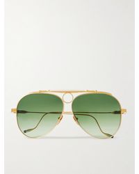 Jacques Marie Mage - Diamond Cross Ranch Aviator-style Gold-tone Sunglasses - Lyst