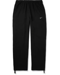 Nike - Straight-leg Logo-embroidered Cotton-blend Jersey Sweatpants - Lyst