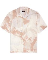 Zegna - Convertible-collar Printed Linen And Cotton-blend Shirt - Lyst