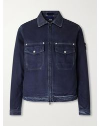 Stone Island - Denim Research Collection Garment-Dyed Reflective Padded Denim Jacket - Lyst