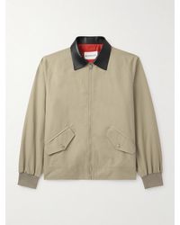 Givenchy - Harrington-Jacke aus einer Baumwollmischung mit Lederbesatz - Lyst