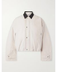 Acne Studios - Opado Leather-Trimmed Cotton-Satin Blouson Jacket - Lyst