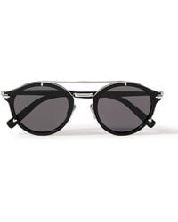 Dior - Blacksuit R7u Acetate And Silver-tone Round-frame Sunglasses - Lyst