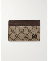 Gucci - GG Supreme Monogrammed Coated-canvas And Pebble-grain Leather Cardholder - Lyst