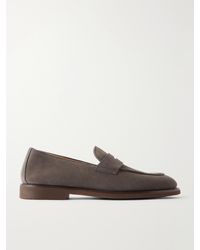 Brunello Cucinelli - Flex Suede Penny Loafers - Lyst