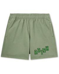 Adish - Tatreez Wide-leg Logo-embroidered Cotton-jersey Shorts - Lyst