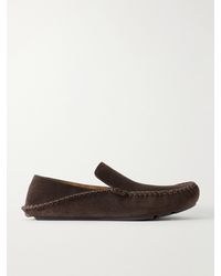 Loewe - Rambla Suede Driving Loafers - Lyst