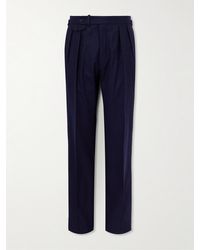 Ralph Lauren - Gregory Straight-leg Pleated Wool-twill Trousers - Lyst