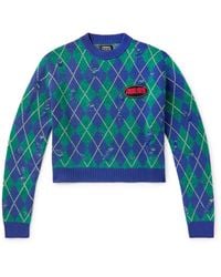 Liberal Youth Ministry - Logo-appliquéd Checked Wool-blend Sweater - Lyst