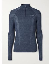 FALKE - Printed Virgin Wool-blend Half-zip Ski Base Layer - Lyst