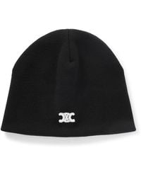 Celine - Triomphe Logo-Embroidered Wool Beanie - Lyst