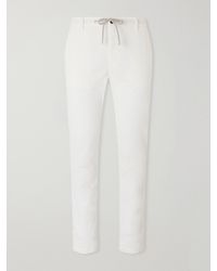 Eleventy - Straight-Leg Cotton-Blend Corduroy Drawstring Trousers - Lyst