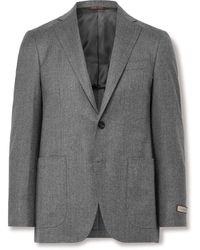 Canali - Kei Unstructured Super 120s Wool-flannel Suit Jacket - Lyst
