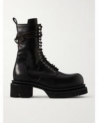 Rick Owens - Bogun Leather Lace-Up Boots - Lyst