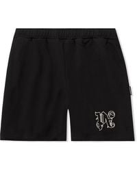 Palm Angels - Wide-leg Logo-embroidered Cotton-jersey Shorts - Lyst