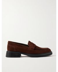 VINNY'S - Heeled Townee Suede Penny Loafers - Lyst