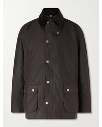 Barbour - Ashby Corduroy-trimmed Waxed-cotton Jacket - Lyst