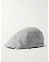 Brunello Cucinelli - Logo-Embroidered Virgin Wool-Flannel Flat Cap - Lyst