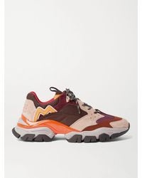 Moncler - Leave No Trace Leather, Suede And Mesh Sneakers - Lyst