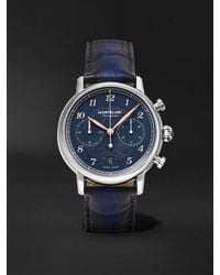 Montblanc - Star Legacy Limited Edition Automatic Chronograph 42mm Stainless Steel And Alligator Watch - Lyst