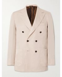 Kiton - Double-breasted Lyocell-blend Blazer - Lyst