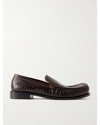 Dries Van Noten - Croc-Effect Leather Loafers - Lyst