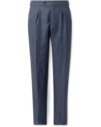 Slowear - Venezia 1951 Tapered Pleated Linen, Wool And Silk-Blend Trousers - Lyst
