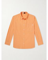 Loewe - Paula's Ibiza Anagram-Embroidered Checked Cotton-Poplin Shirt - Lyst