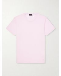 Tom Ford - Slim-Fit Logo-Embroidered Cotton And Silk-Blend Jersey T-Shirt - Lyst