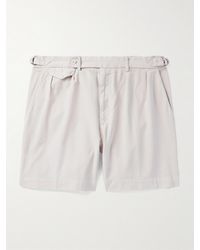 Polo Ralph Lauren - Straight-leg Pleated Cotton-twill Shorts - Lyst