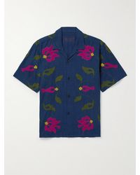 Kardo - Convertible-Collar Appliquéd Embroidered Cotton Shirt - Lyst