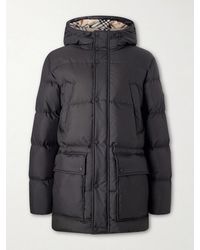 Burberry - Hooded Wool-Trimmed Quilted Shell Down Jacket - Lyst
