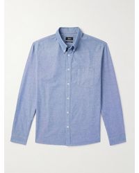 A.P.C. - Edouard Brodé Hemd aus Baumwoll-Chambray - Lyst