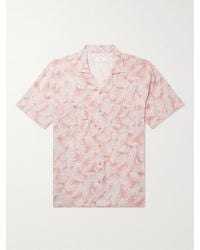 Onia Vacation Camp-collar Printed Voile Shirt - Pink