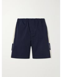 Saint Laurent - Cassandre-embroidered Cotton Shorts - Lyst