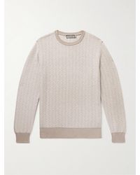 Canali - Textured-knit Cotton-blend Sweater - Lyst