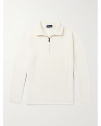 Thom Sweeney - Ribbed Wool And Cashmere-blend Half-zip Sweater - Lyst