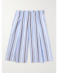 Dries Van Noten - Wide-leg Striped Cotton-poplin Shorts - Lyst