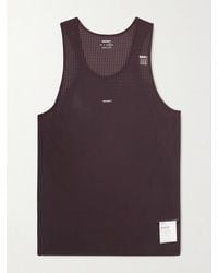 Satisfy - Embellished Logo-Appliquéd Space-O Mesh Tank Top - Lyst
