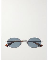 Bottega Veneta - Stretch Panthos Oval-Frame-Tone Sunglasses - Lyst