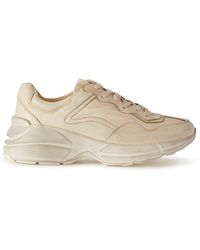 men's rhyton gucci logo leather sneaker