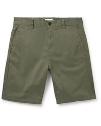 NN07 - Crown 1090 Straight-leg Brushed Organic Cotton-blend Twill Shorts - Lyst