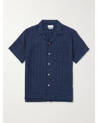 Oliver Spencer - Havana Camp-collar Striped Linen Shirt - Lyst