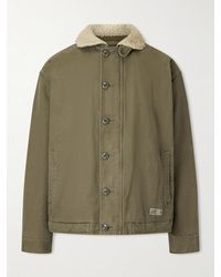 Neighborhood - N-1 Fleece-trimmed Logo-print Padded Cotton Jacket - Lyst