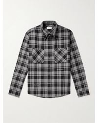 Off-White c/o Virgil Abloh - Logo-embroidered Checked Cotton-flannel Shirt - Lyst