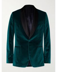 Paul Smith - Shawl-collar Satin-trimmed Cotton-velvet Tuxedo Jacket - Lyst